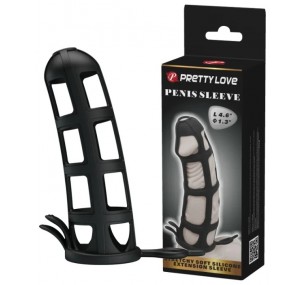 Силиконовая насадка Pretty Love Penis Sleeve с петлёй на мошонку Baile  