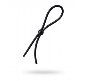 ЛАССО НА ПЕНИС A-TOYS BY TOYFA С ОДНОЙ БУСИНОЙ, СИЛИКОН, ЧЕРНОЕ, 19,5 СМ