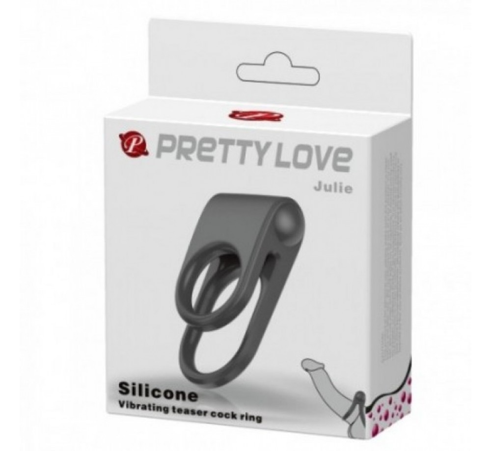 ЭРЕКЦИОННОЕ ВИБРО-КОЛЬЦО С ПЕТЛЁЙ НА МОШОНКУ JULIE