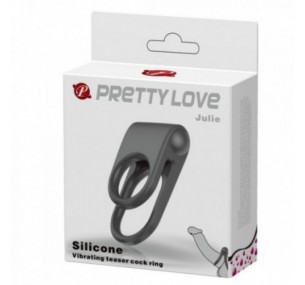 ЭРЕКЦИОННОЕ ВИБРО-КОЛЬЦО С ПЕТЛЁЙ НА МОШОНКУ JULIE 