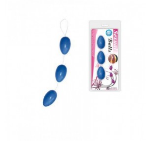  Голубые анальные шарики на связке 