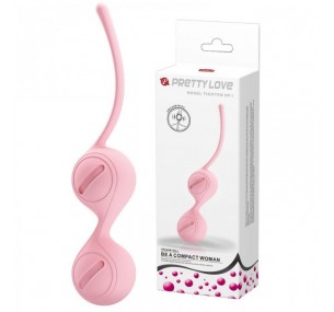 ШАРИКИ ВАГИНАЛЬНЫЕ АНАТОМИЧЕСКОЙ ФОРМЫ И СО СМЕЩЕННЫМ ЦЕНТРОМ ТЯЖЕСТИ PRETTY LOVE ОТ BAILE, ЦВЕТ РОЗОВЫЙ, BI-014490-2 