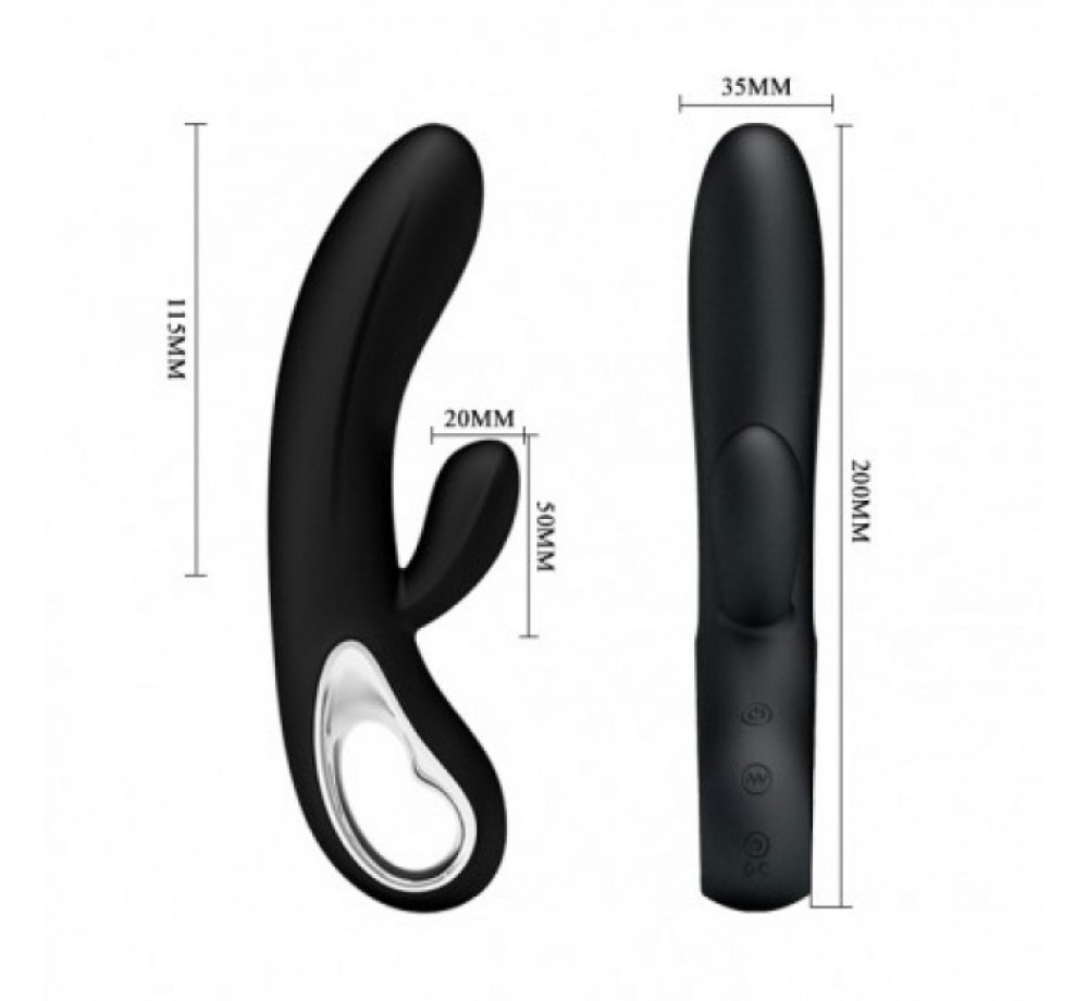 ВИБРАТОР ELMER С КЛИТОРАЛЬНЫМ СТИМУЛЯТОРОМ ЧЕРНЫЙ