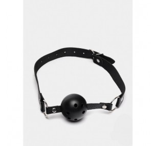 Кляп, шарик с дырками, черный 