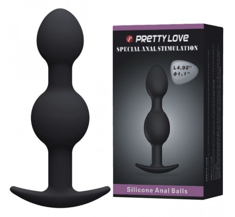 Анальная втулка с двумя металлическими сердечниками «Special Anal Stimulation», цвет черный, Pretty Love BI-040035