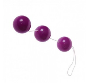 Фиолетовые вагинальные шарики на веревочке арт BI-014049-3